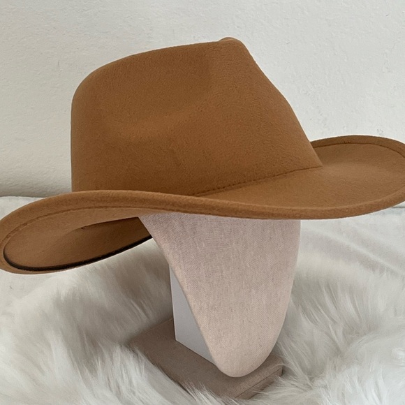 Western Camel Fashion Felt Hat with Gucci Tiger Button Band BNWOT - Picture 15 of 16